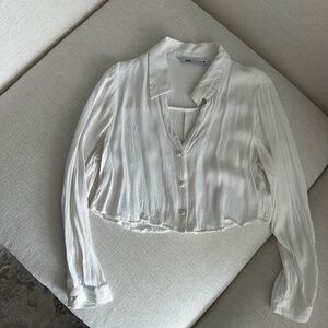 Cropped White Zara Top